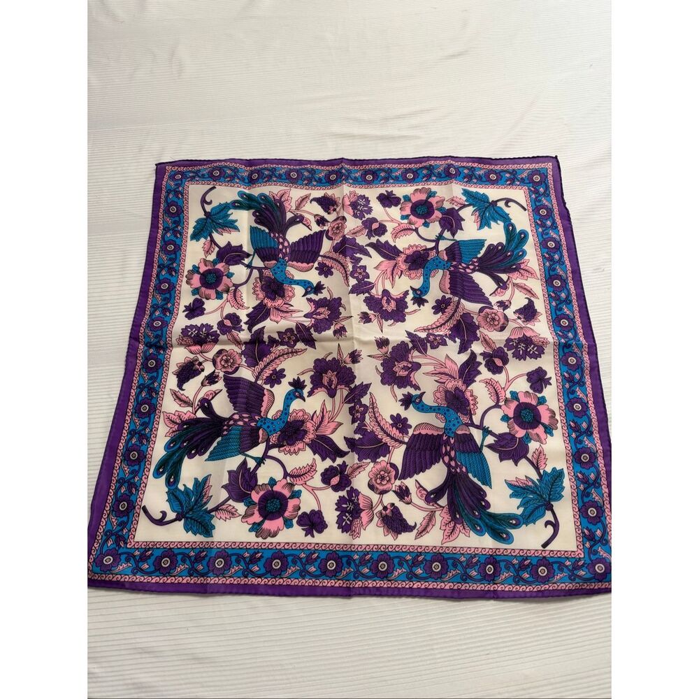 Nasharr Freres 70s Vintage Peacock Scarf